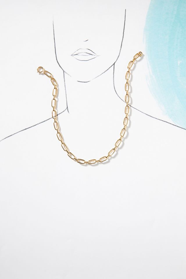 14k Gold Rounded Paperclip Chain Necklace #3