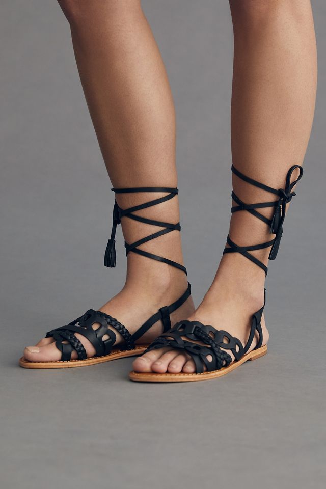 Pilcro Woven Tie-Up Gladiator Sandals #1