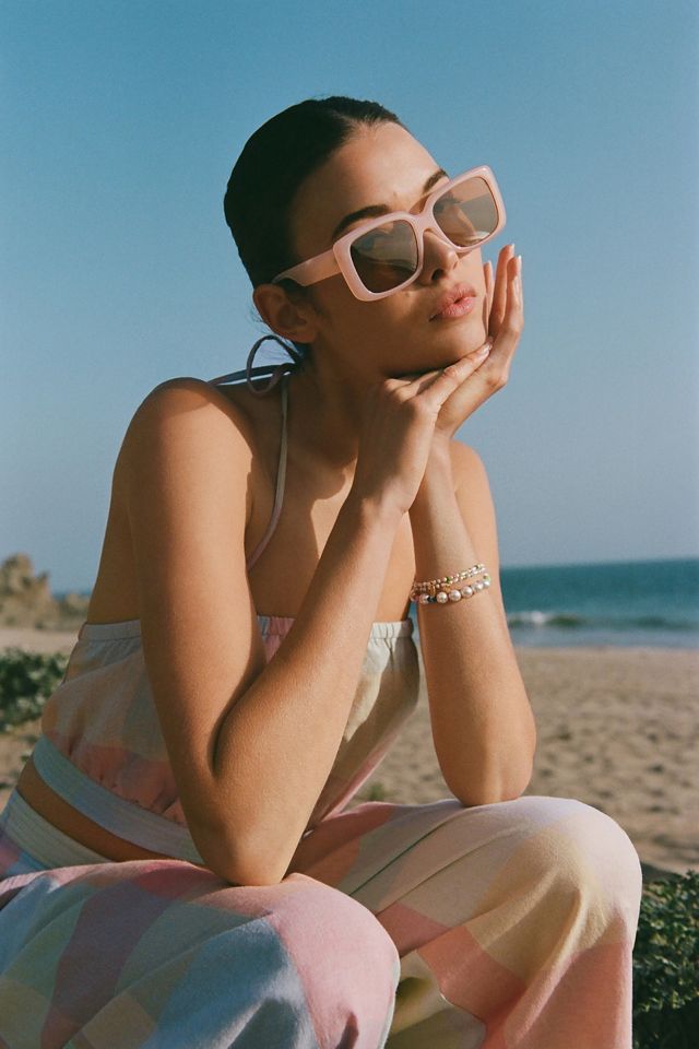Rectangular Peach Sunglasses