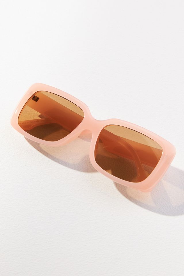 Rectangular Peach Sunglasses #1