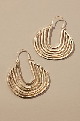 Hammered Curved Hoop Earrings