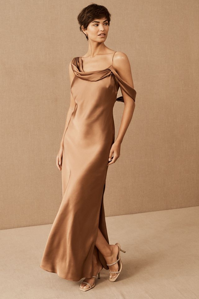 Draped Off The Shoulder Maxi Dress #1