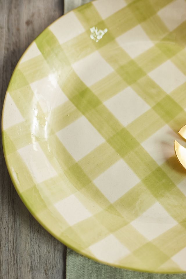Gingham Serving Platter, Round #1