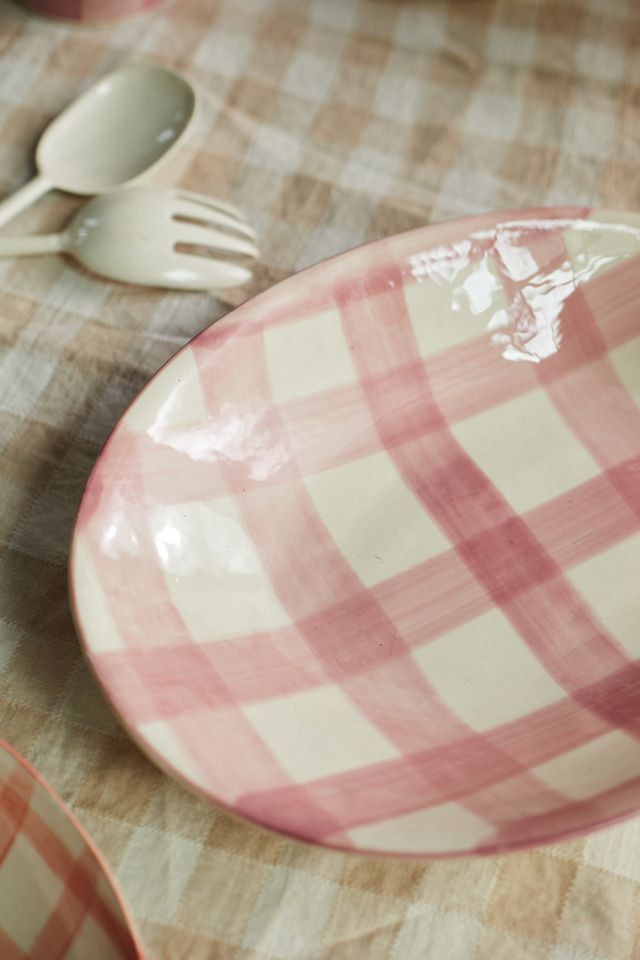 Gingham Serving Platter, Round #1