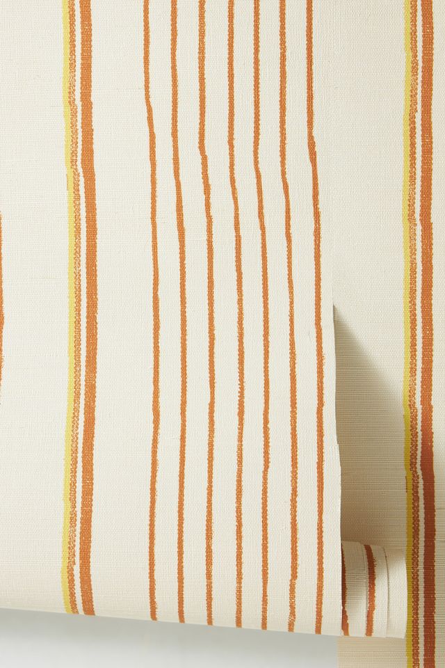 Stripe Grasscloth Wallpaper #1