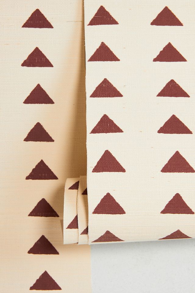 Triangles Grasscloth Geometric Wallpaper #1