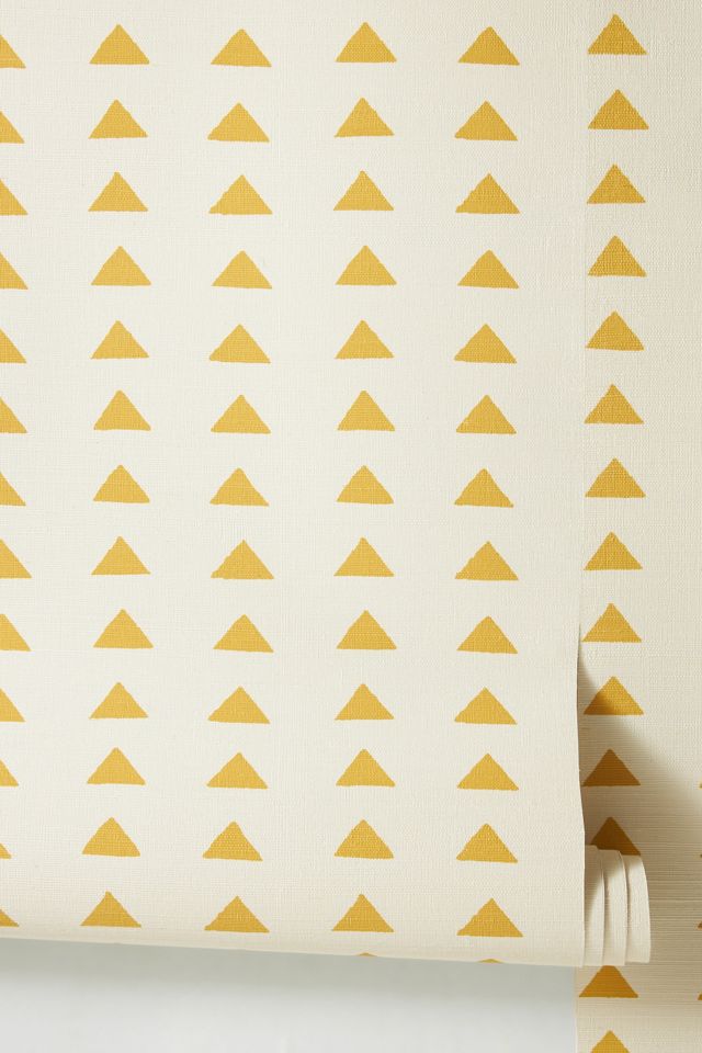 Triangles Grasscloth Geometric Wallpaper #1