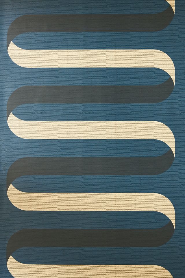 Mitchell Black Folding Ribbon Geometric Wallpaper #1