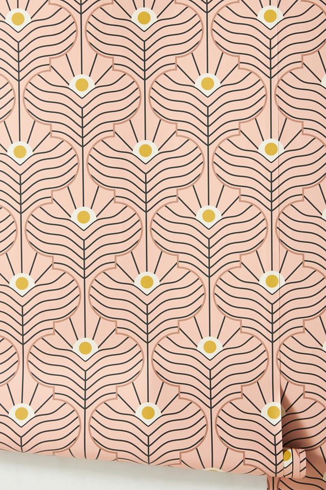 Mitchell Black Moroccan Peacock Powder Ash Geometric Wallpaper #1