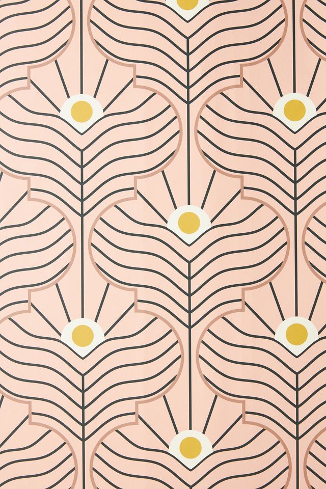 Mitchell Black Moroccan Peacock Powder Ash Geometric Wallpaper #2