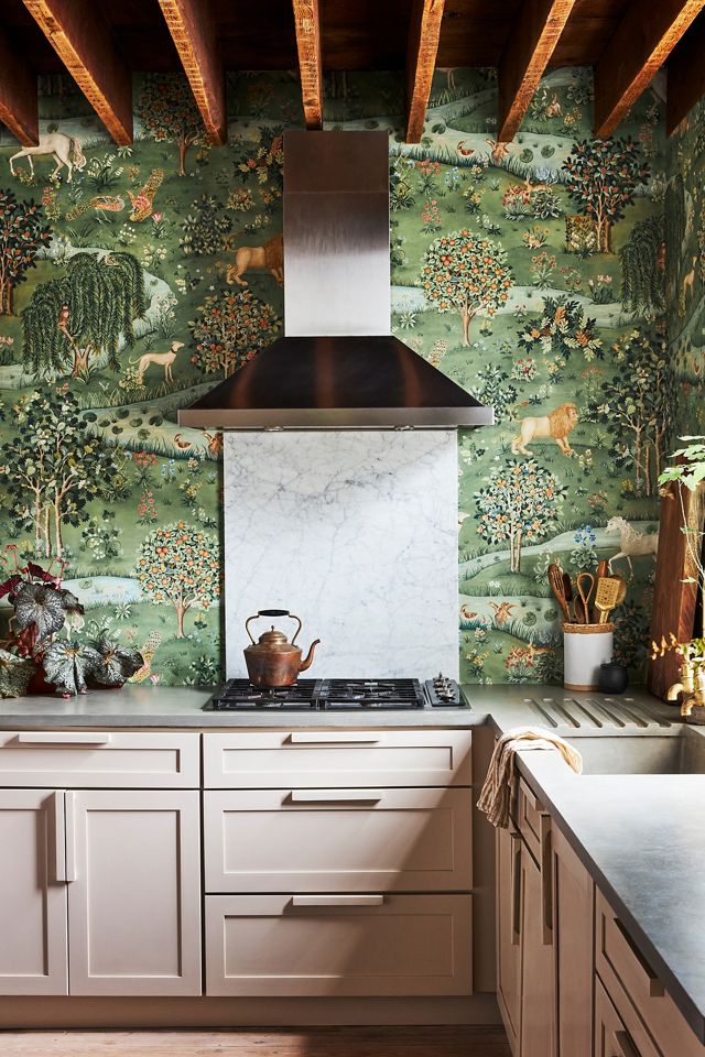 Morris & Co Owl & Willow Animals Bayleaf Orange Wallpaper #3
