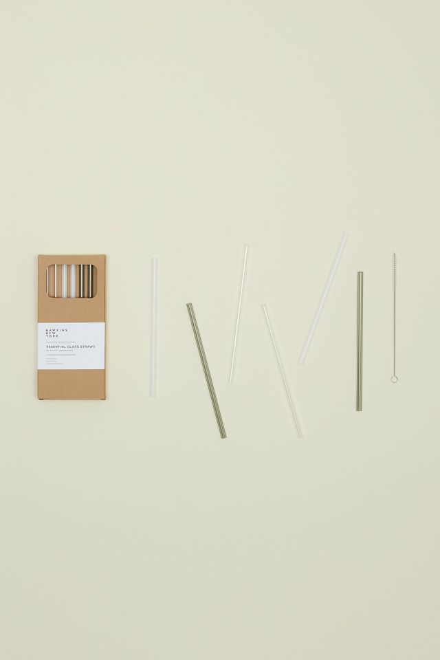 MoMA Two-Tone Borosilicate Glass Straws - Set of 6