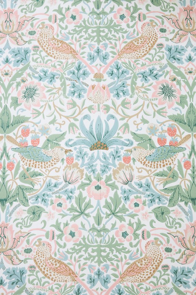 Morris & Co. Strawberry Thief Birds Wallpaper #1