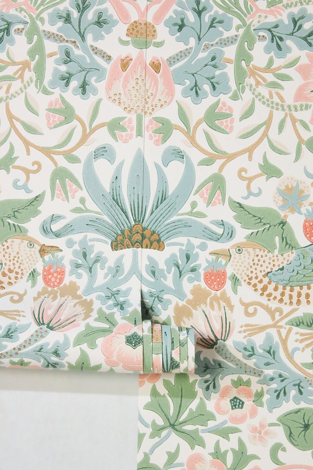 Morris & Co. Strawberry Thief Birds Wallpaper #2