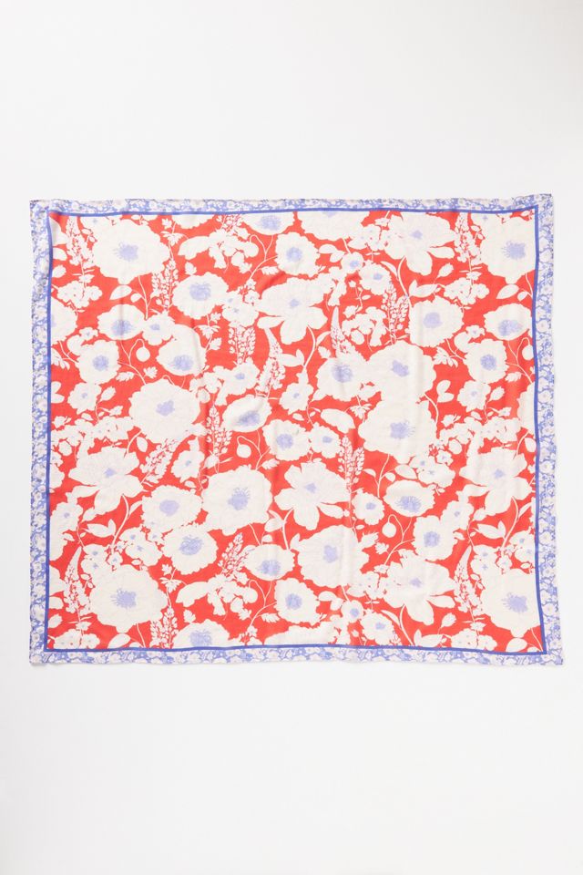 Large Floral-Print Scarf #1