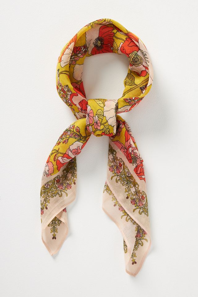 Large Floral-Print Scarf #1
