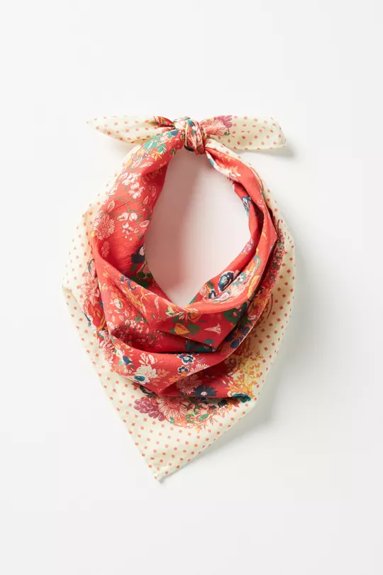 Small Floral-Print Scarf