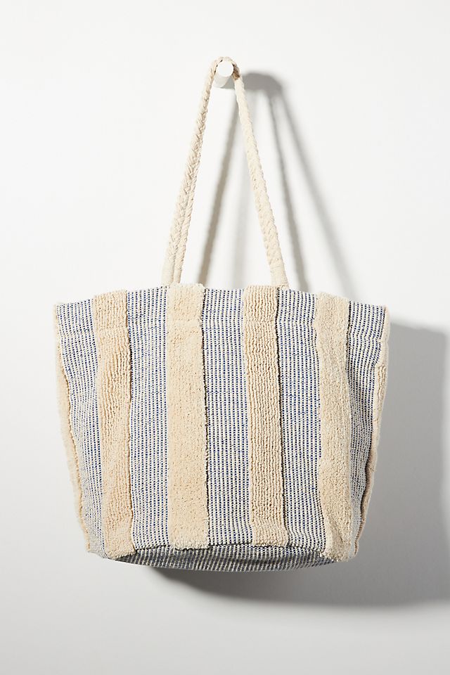 Tufted Striped Tote | Anthropologie