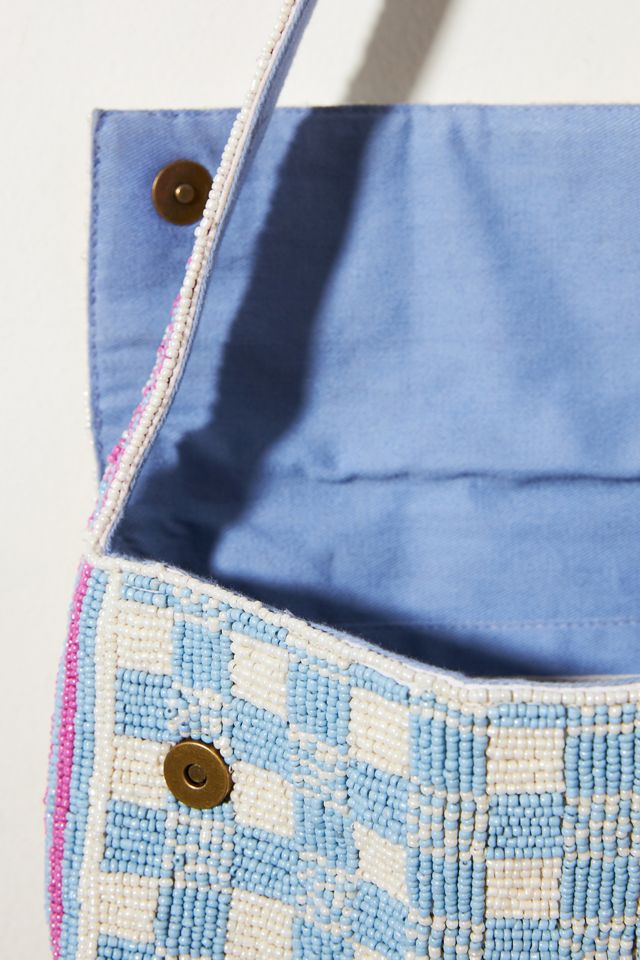 Beaded Checker Shoulder Bag #2