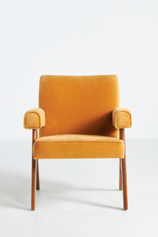 Velvet Ashton Upholstered Teak Accent Chair #2