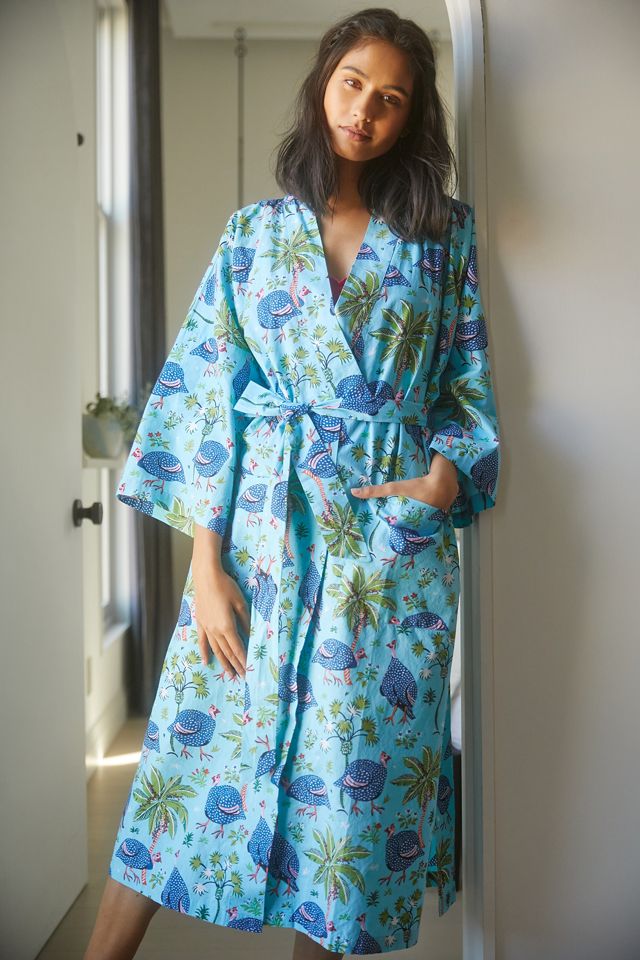 Printfresh Guinea Hens Robe Anthropologie