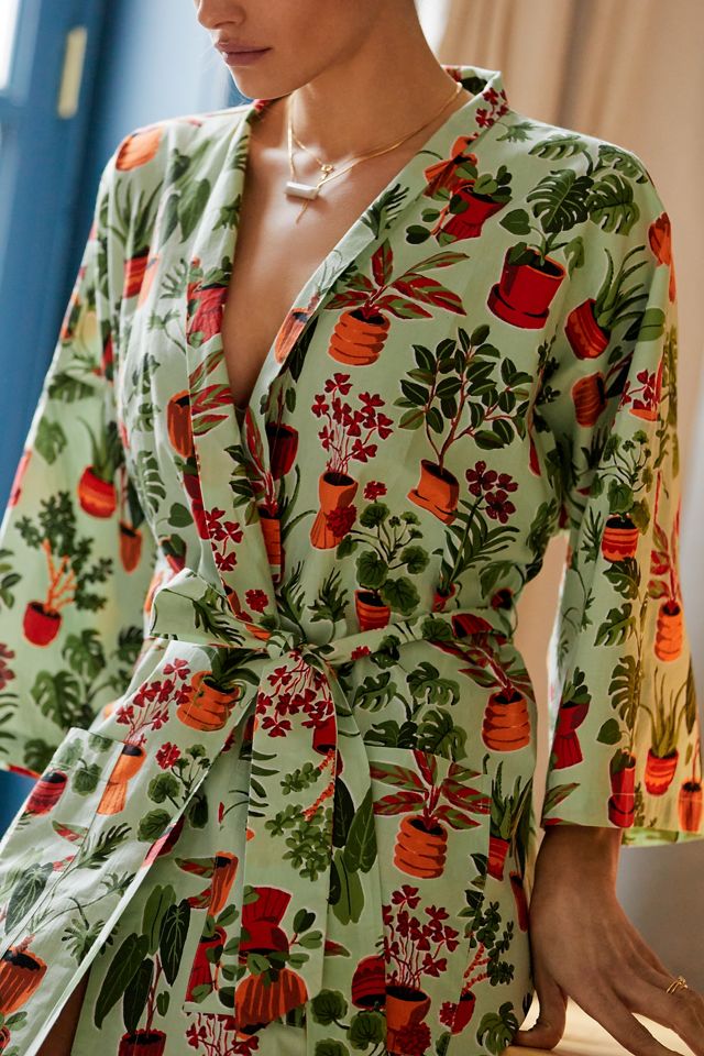完売☆1点限定☆国内即発送☆Printfresh Potted Plants Robe Printfresh Potted Plants Robe | Anthropologie