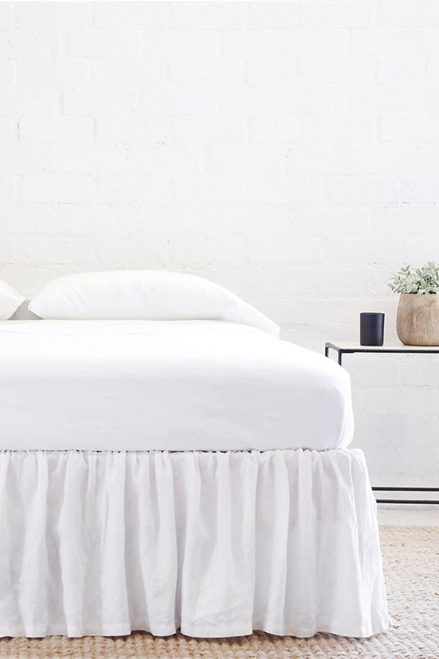 Pom Pom at Home Gathered Linen Bedskirt Anthropologie