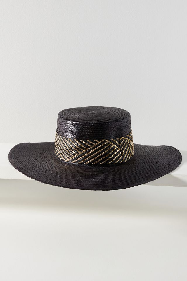 Wide-Brimmed Straw Boater #1