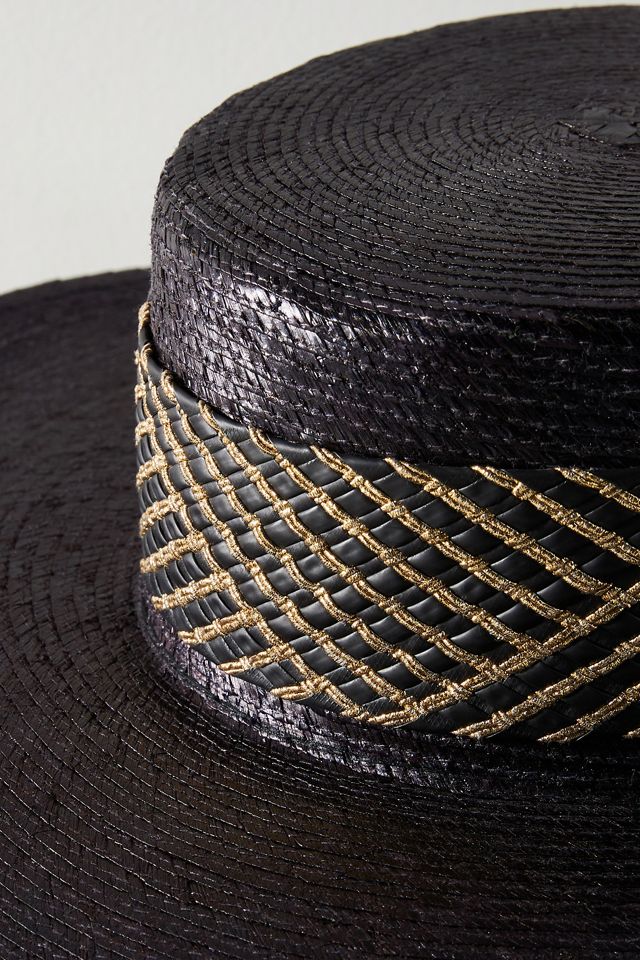 Wide-Brimmed Straw Boater #3