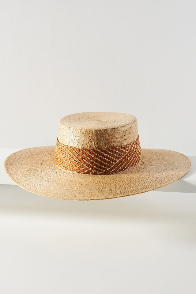 Wide-Brimmed Straw Boater | Anthropologie