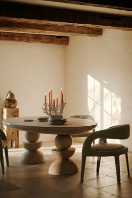 Sonali Oval 96" Double Pedestal Wood Dining Table
