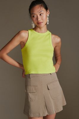Maeve Cropped Racerback Tank In Green