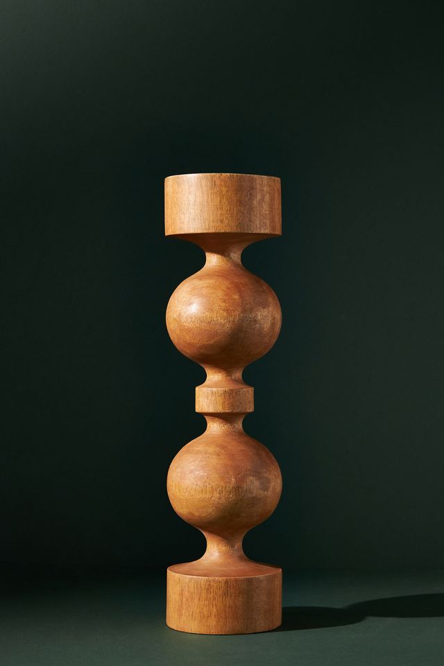 Hollis Wood Pillar Candle Holder #1