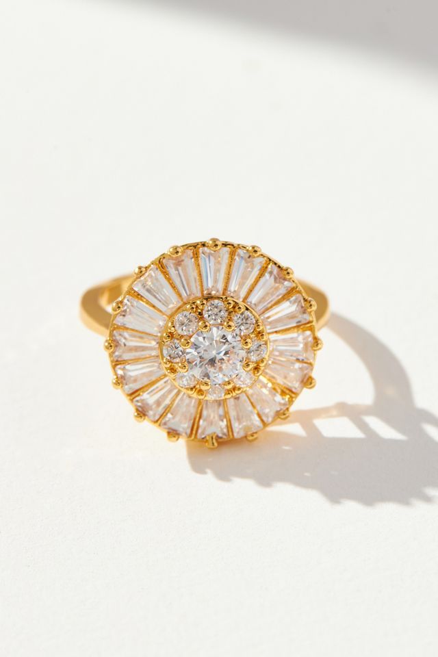 Round Geometric Sunburst Ring #1