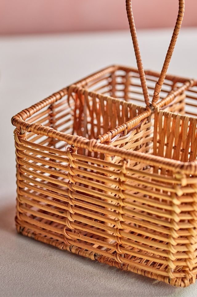 Rattan 4-Drink Caddy #1