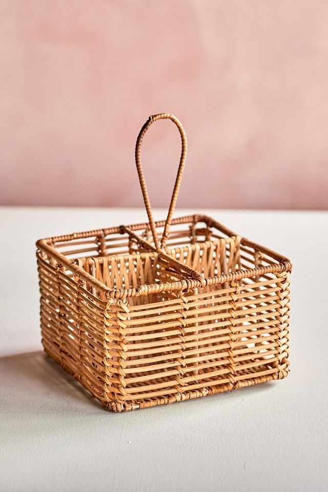 Rattan 4-Drink Caddy