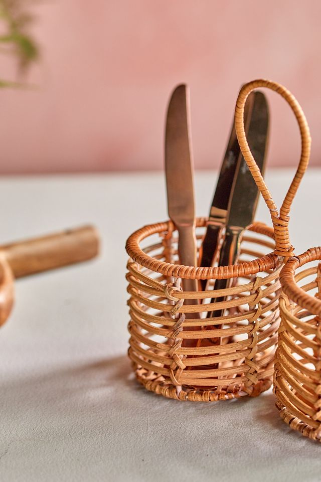 Rattan 2-Drink Caddy #1