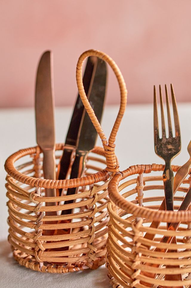 Rattan 2-Drink Caddy #2
