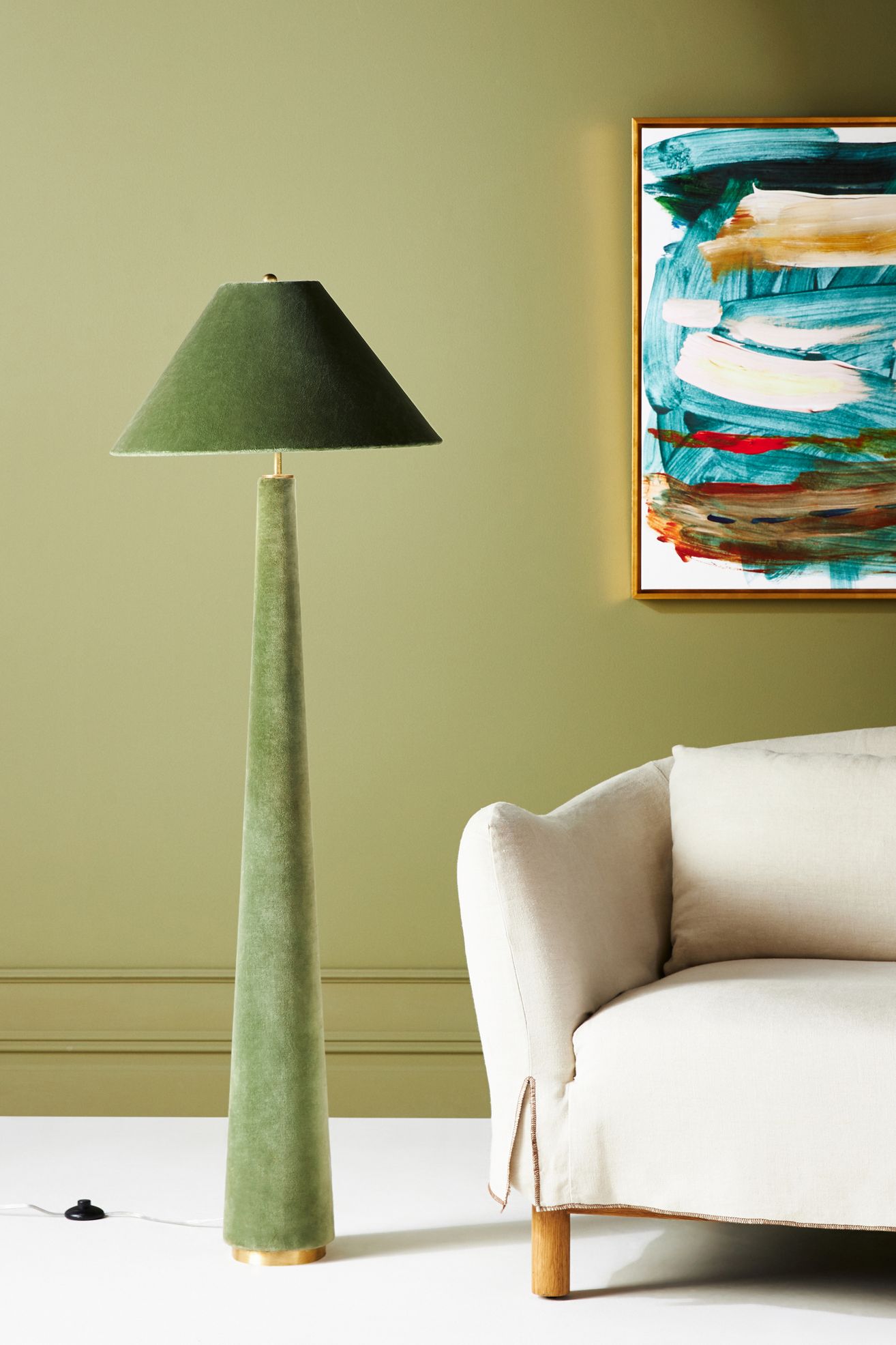 Lulu Velvet Empire Floor Lamp - Bronze, One Size