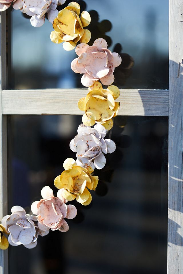 Pastel Roses Iron Wreath #1