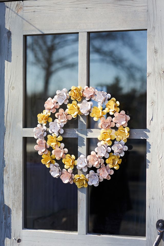 Pastel Roses Iron Wreath #3