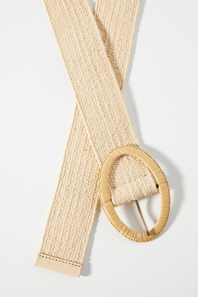 Raffia Oval-Buckle Belt #1