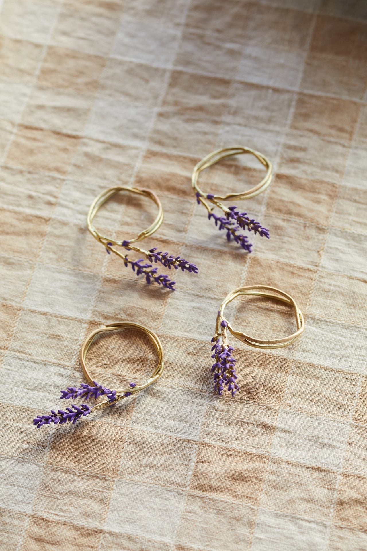 Lavender Napkin Rings, Set of 4