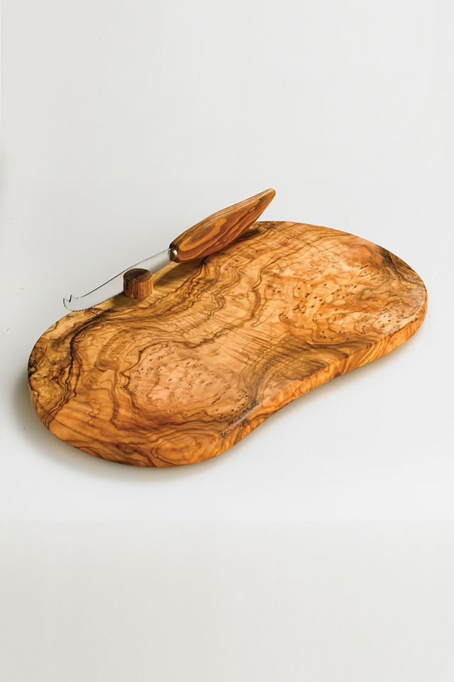 Berard Olive Wood Cheese Board with Knife Anthropologie