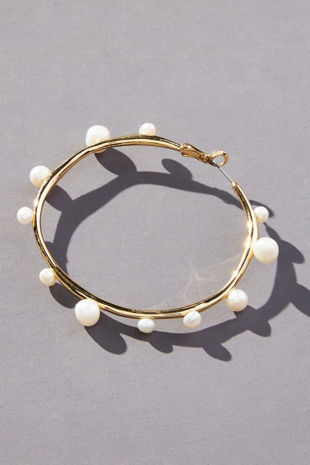 Mignonne Gavigan White Gold and Pearl Isla Hoops #1