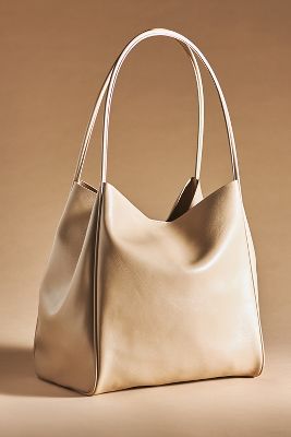 Anthropologie Slouchy Faux Leather Tote In Beige