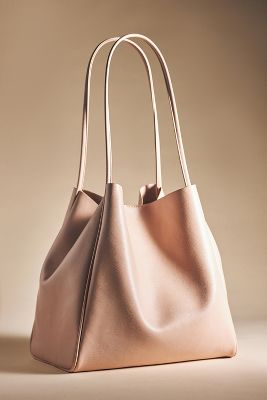 Anthropologie Slouchy Faux Leather Tote In Pink