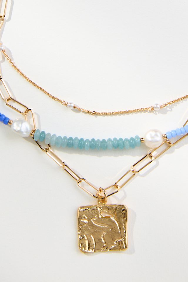 Shades of Sea Layered Necklaces #1