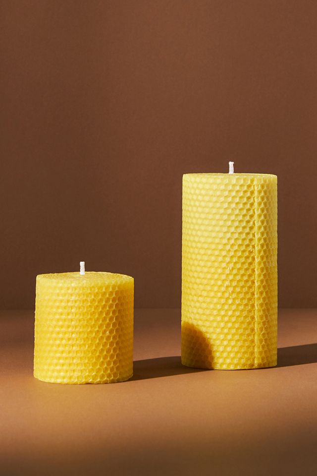 Rolled Beeswax Pillar Candle #1