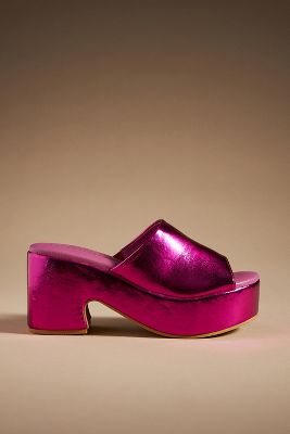 Matisse Terry Platform Sandals In Pink